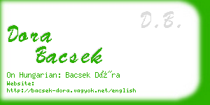 dora bacsek business card